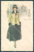 Artist Signed Mauzan Fashion Lady Mode ABRADED serie 201-6 postcard HR3307 – fronte