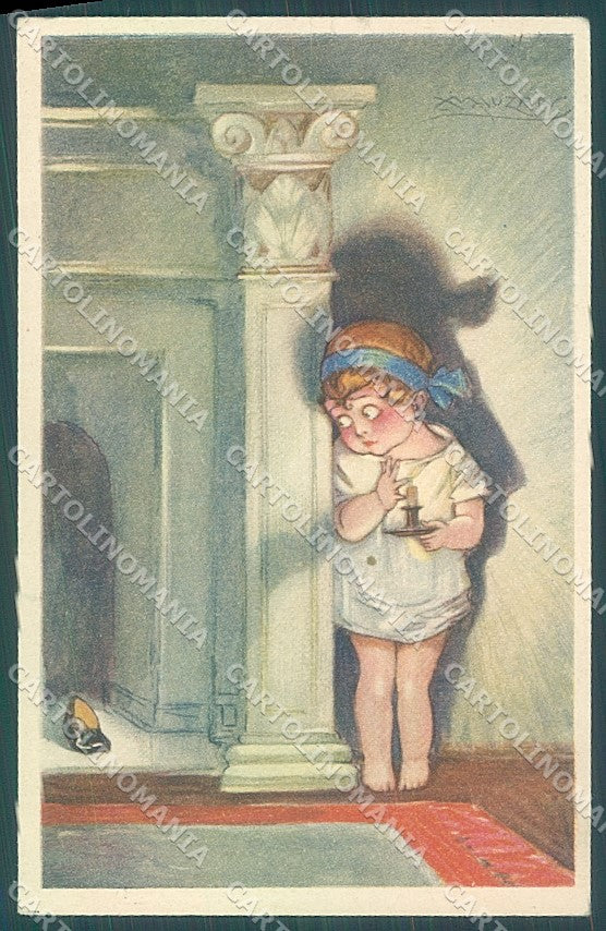 Artist Signed Mauzan Child TEARED serie 53-6 postcard HR3310 – fronte