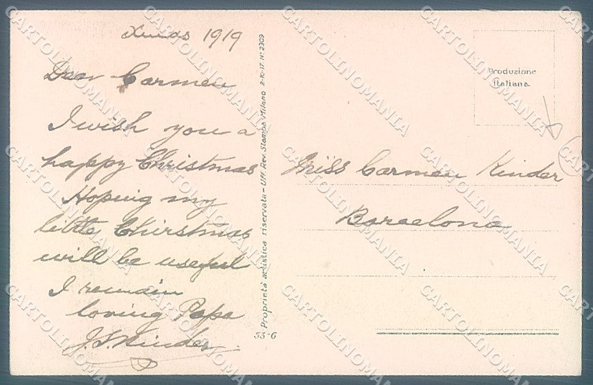 Artist Signed Mauzan Child TEARED serie 53-6 postcard HR3310 – retro