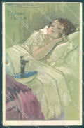 Artist Signed Mauzan Glamour Fashion Lady Easter serie 301-5 postcard HR3322 – fronte