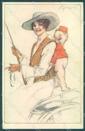Artist Signed Mauzan Fashion Lady Cupid Eros serie 10-4 postcard HR3329 – fronte