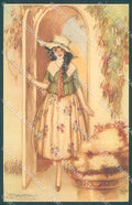Artist Signed Mauzan Lady in the Gardenserie 247-2 postcard HR3332 – fronte