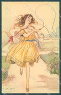 Artist Signed Mauzan Lady in the Gardenserie 247-6 postcard HR3335 – fronte