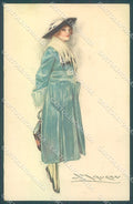 Artist Signed Mauzan Glamour Fashion Lady Mode serie 80-3 postcard HR3340 – fronte