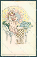 Artist Signed Mauzan Cupid Eros Toothache serie 223-5 postcard HR3344 – fronte