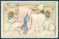 Artist Signed Mauzan Lady The Months CORNERS CREASED serie 13-2 postcard HR3347 – fronte