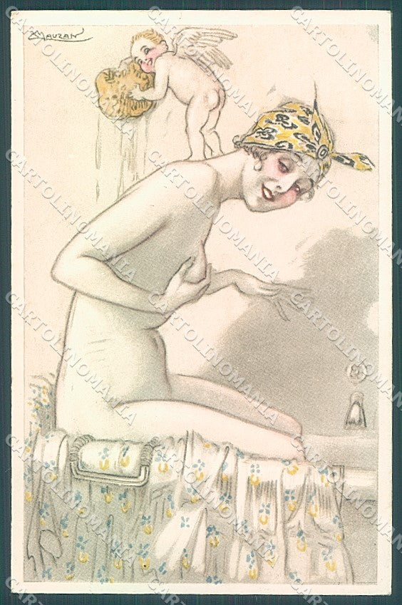 Artist Signed Mauzan Lady Eros Cupid SOFT CORNER CREASE serie 102-1 pc HR3358 – fronte