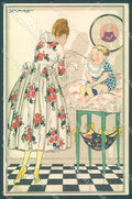 Artist Signed Mauzan Glamour Fashion Lady Mode Child serie 15-2 postcard HR3366 – fronte