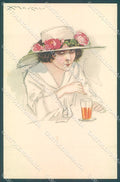 Artist Signed Mauzan Glamour Fashion Lady Mode serie 41-3 postcard HR3377 – fronte