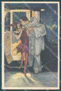 Artist Signed Mauzan Lady Romantic Couple Pierrot serie 247-6 postcard HR3392 – fronte
