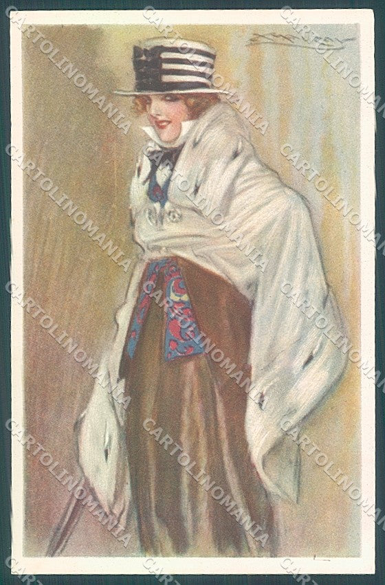 Artist Signed Mauzan Glamour Fashion Lady Mode serie 278-4 postcard HR3396 – fronte