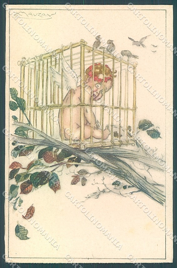 Artist Signed Mauzan Eros Cupid serie 223-1 postcard HR3399 – fronte