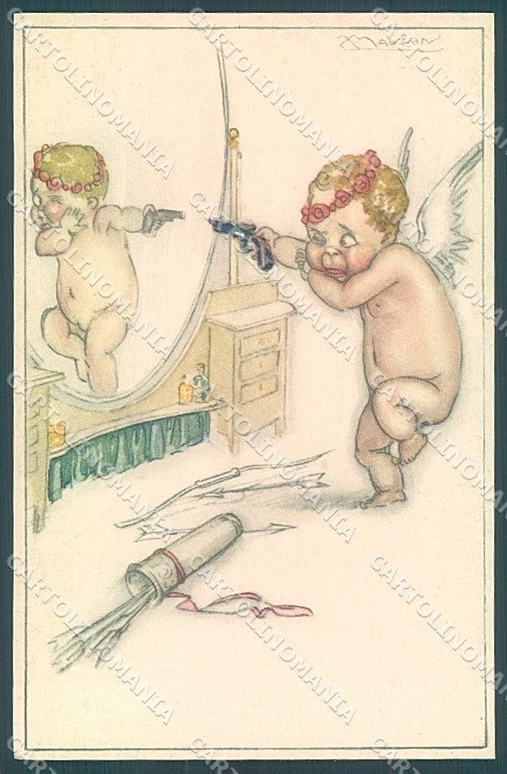 Artist Signed Mauzan Eros Cupid serie 223-3 postcard HR3401 – fronte