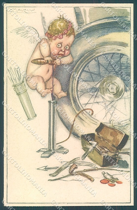 Artist Signed Mauzan Eros Cupid serie 223-4 postcard HR3402 – fronte