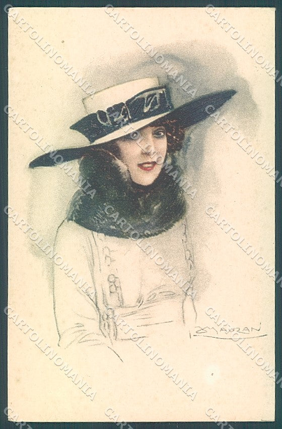 Artist Signed Mauzan Glamour Fashion Lady Mode serie 208-1 postcard HR3405 – fronte