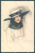Artist Signed Mauzan Glamour Fashion Lady Mode serie 208-1 postcard HR3405 – fronte