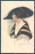 Artist Signed Mauzan Glamour Fashion Lady Mode serie 208-4 postcard HR3408 – fronte
