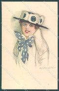 Artist Signed Mauzan Glamour Fashion Lady Mode serie 208-6 postcard HR3410 – fronte