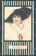 Artist Signed Mauzan Glamour Fashion Lady Mode Hat serie 252-5 postcard HR3421 – fronte