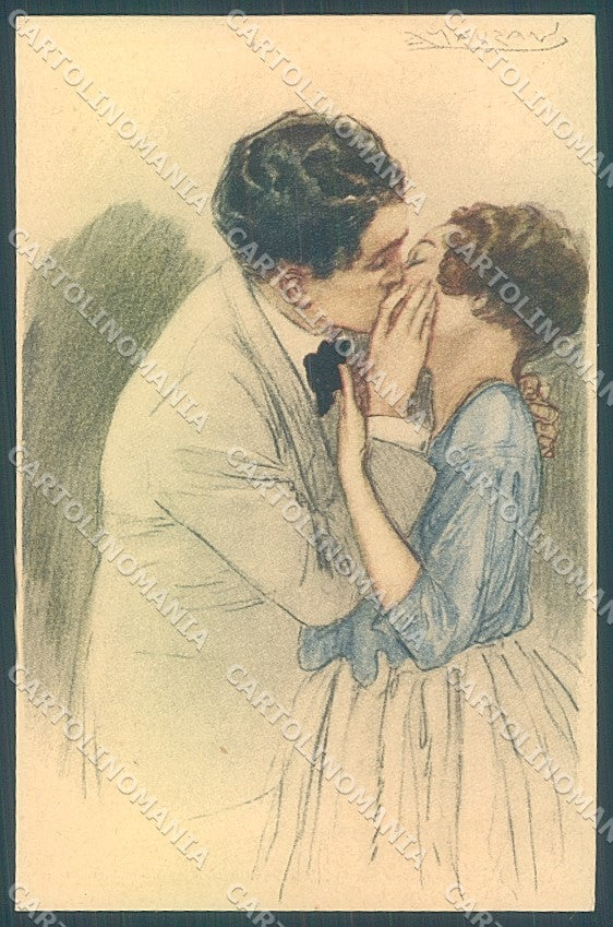 Artist Signed Mauzan Lady Romantic Couple serie 217-5 postcard HR3433 – fronte