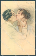 Artist Signed Mauzan Lady Romantic Couple serie 217-6 postcard HR3434 – fronte