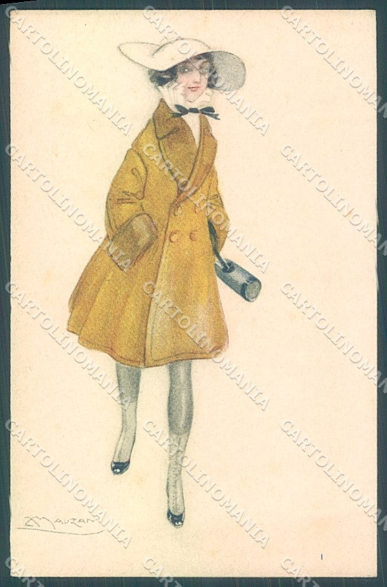 Artist Signed Mauzan Glamour Fashion Lady serie 8-10 postcard HR3436 – fronte