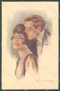 Artist Signed Bompard Lady Romantic Couple serie 412-3 postcard HR3455 – fronte