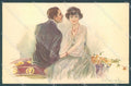 Artist Signed Bompard Lady Romantic Couple serie 947-4 postcard HR3462 – fronte