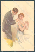 Artist Signed Bompard Lady Romantic Couple serie 960-1 postcard HR3471 – fronte
