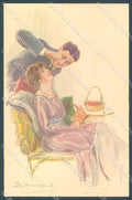 Artist Signed Bompard Lady Romantic Couple serie 960-2 postcard HR3472 – fronte