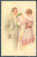 Artist Signed Bompard Lady Romantic Couple serie 960-4 postcard HR3474 – fronte