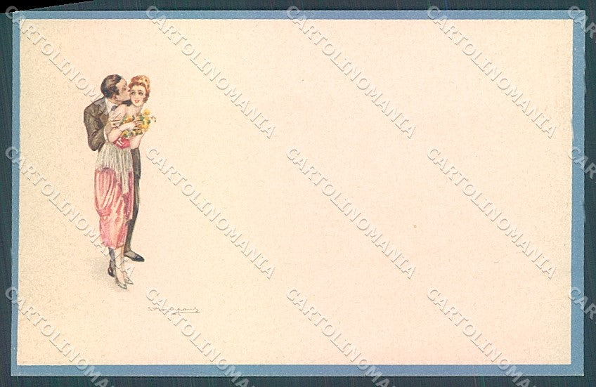 Artist Signed Bompard Lady Romantic Couple serie 535-1 postcard HR3493 – fronte