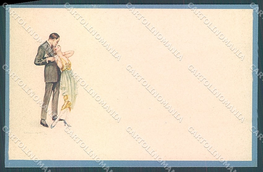 Artist Signed Bompard Lady Romantic Couple serie 535-3 postcard HR3495 – fronte