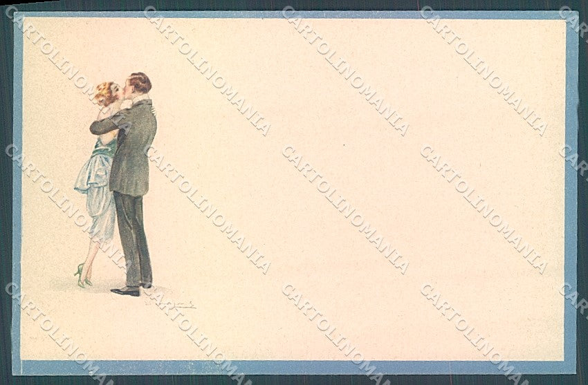 Artist Signed Bompard Lady Romantic Couple serie 535-4 postcard HR3496 – fronte