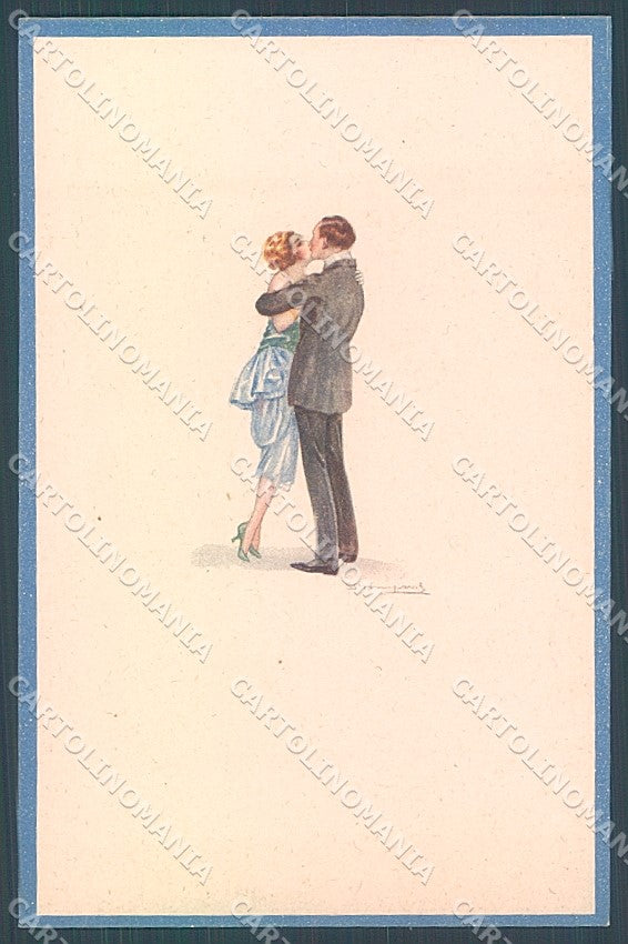 Artist Signed Bompard Lady Romantic Couple serie 535-4 postcard HR3500 – fronte