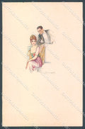 Artist Signed Bompard Lady Romantic Couple serie 548M-2 postcard HR3502 – fronte