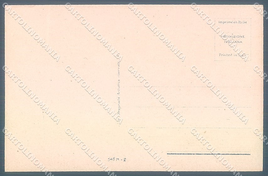 Artist Signed Bompard Lady Romantic Couple serie 548M-2 postcard HR3502 – retro