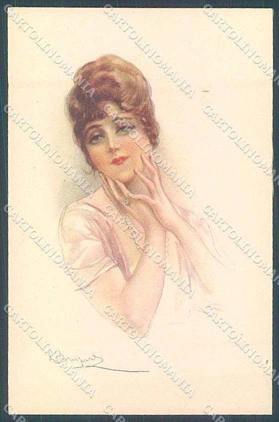Artist Signed Bompard Glamour Fashion Lady Jewel serie 955-1 postcard HR3529 – fronte