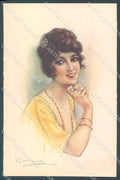 Artist Signed Bompard Glamour Fashion Lady Jewel serie 955-2 postcard HR3531 – fronte