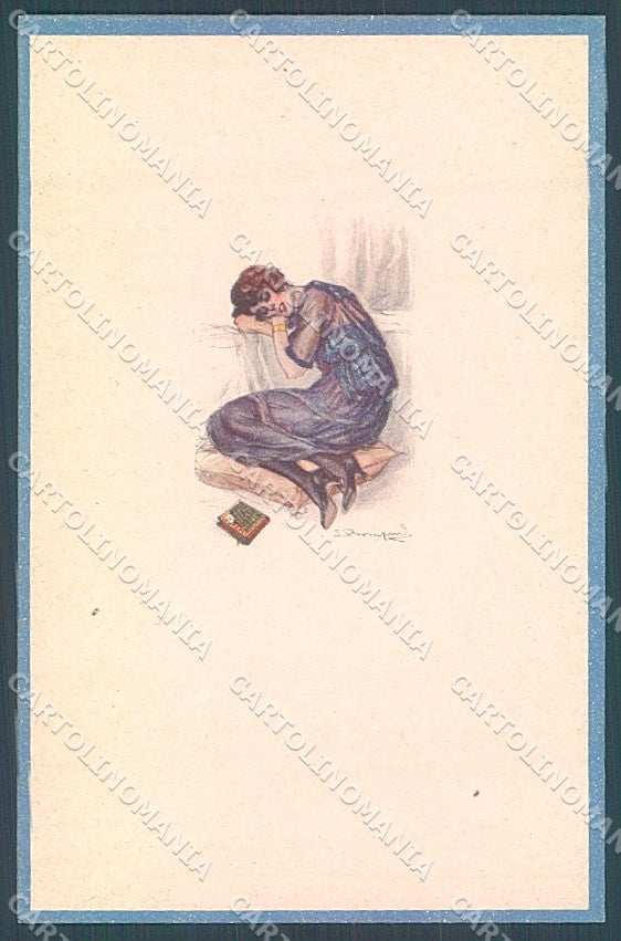 Artist Signed Bompard Glamour Fashion Lady Book serie 512-4 postcard HR3550 – fronte