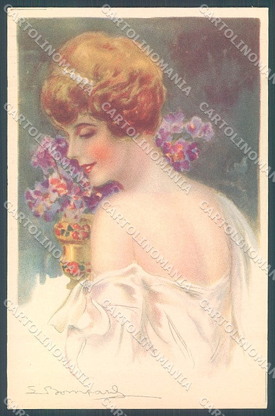 Artist Signed Bompard Glamour Fashion Lady Jewel Pearls serie 967-6 pc HR3558 – fronte