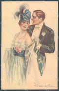 Artist Signed Bompard Lady Romantic Couple serie 988-3 postcard HR3561 – fronte