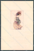 Artist Signed Bompard Glamour Fashion Lady Dog serie 555M-1 postcard HR3569 – fronte