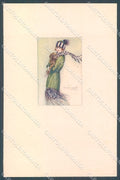 Artist Signed Bompard Glamour Fashion Lady Dog serie 555M-3 postcard HR3571 – fronte