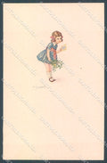 Artist Signed Bompard Child Christmas Mistletoe serie 589M-1 postcard HR3573 – fronte