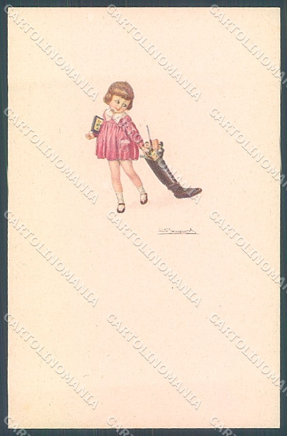 Artist Signed Bompard Child Christmas Toys serie 589M-4 postcard HR3576 – fronte
