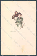 Artist Signed Bompard Glamour Fashion Lady Horse serie 556M-3 postcard HR3587 – fronte