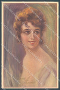 Artist Signed Bompard Glamour Fashion Lady Hairstyle 115-2 postcard HR3590 – fronte