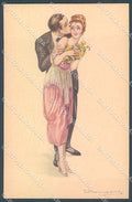 Artist Signed Bompard Lady Romantic Couple Kissing serie 562-4 postcard HR3601 – fronte