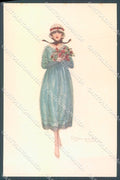 Artist Signed Bompard Glamour Fashion Lady serie 915-5 postcard HR3603 – fronte